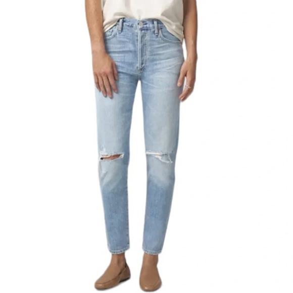 Citizens of Humanity Distressed Liya High Rise Classic Fit Crop Jean Size 28 - Picture 1 of 13
